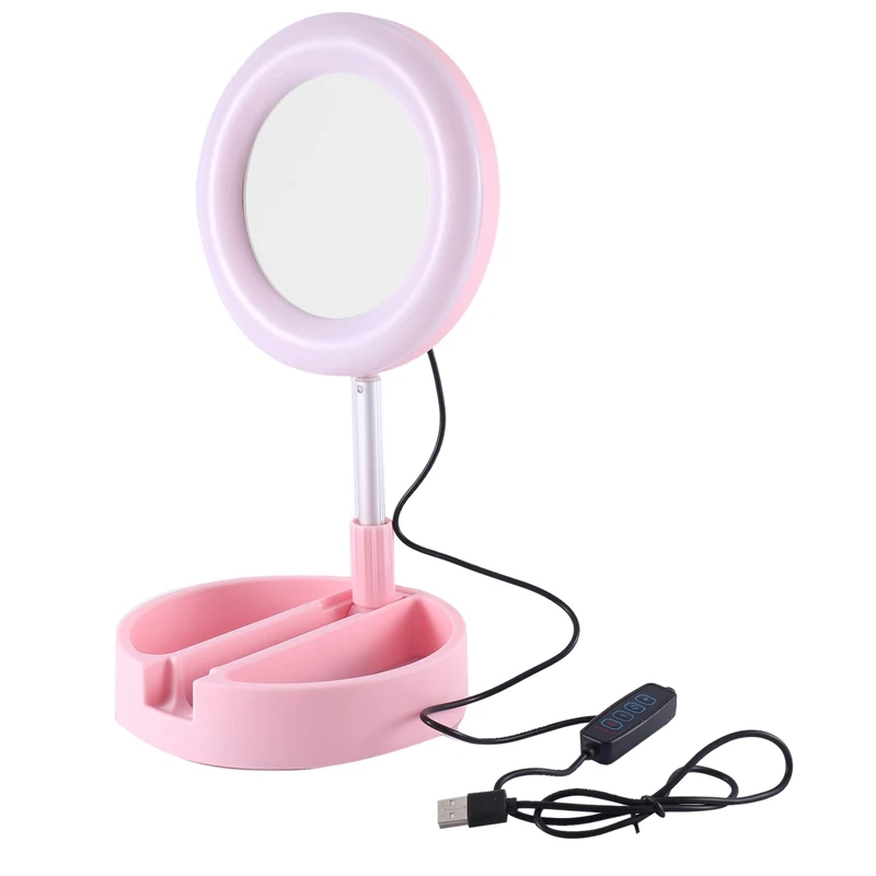 Fill Light For Mobile Professional Ring Lamp Ring For Phone Webcast Bracket With Vanity Mirror Phone Holder