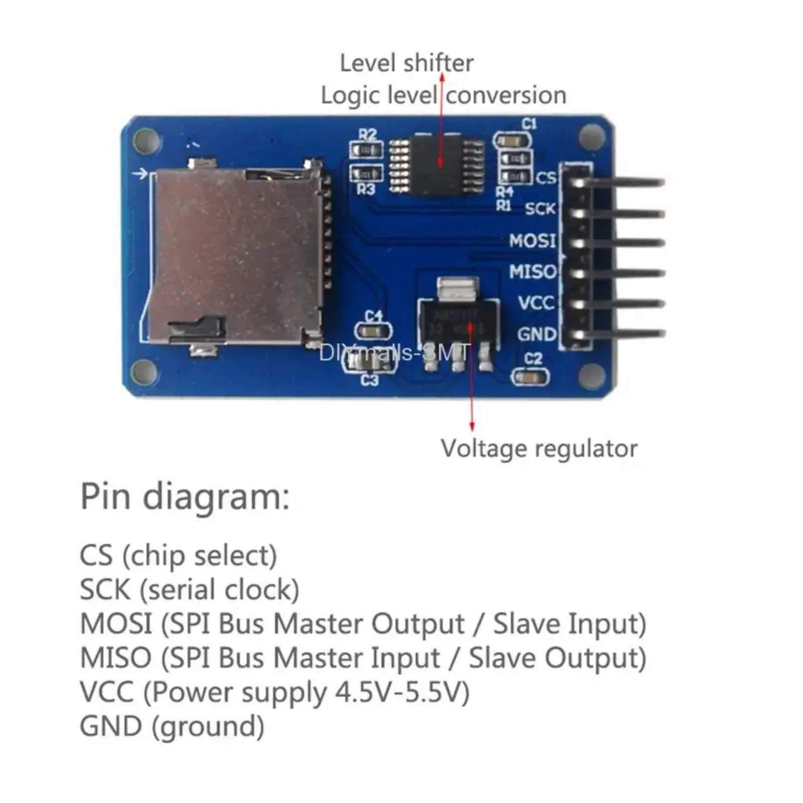 5 PCS Módulo de Cartão SD Mini Leitor de Cartão TF Sensor Escritor + 40P Macho para Fêmea Cabo Dupont para Arduino Mega2560 Nano ESP32