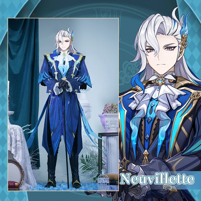 

New Skin Neuvillette Cosplay Collab Series: Genshin Impact Hydro Fontaine Neuvillette Cosplay Costume