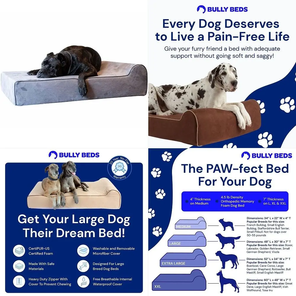 

Orthopedic Dog Bed Medical Grade Memory Foam Premium Quality Bed for Giant amp Senior Dogs Waterproof Liner Large Dog Bed for A
