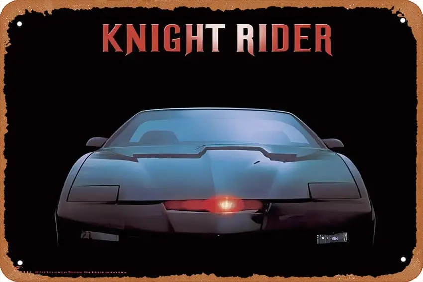 Knight Rider Movie (1982) Poster Vintage Metal Tin Sign Retro Style Wall Plaque Decoration Metal Sign 8x12 inch