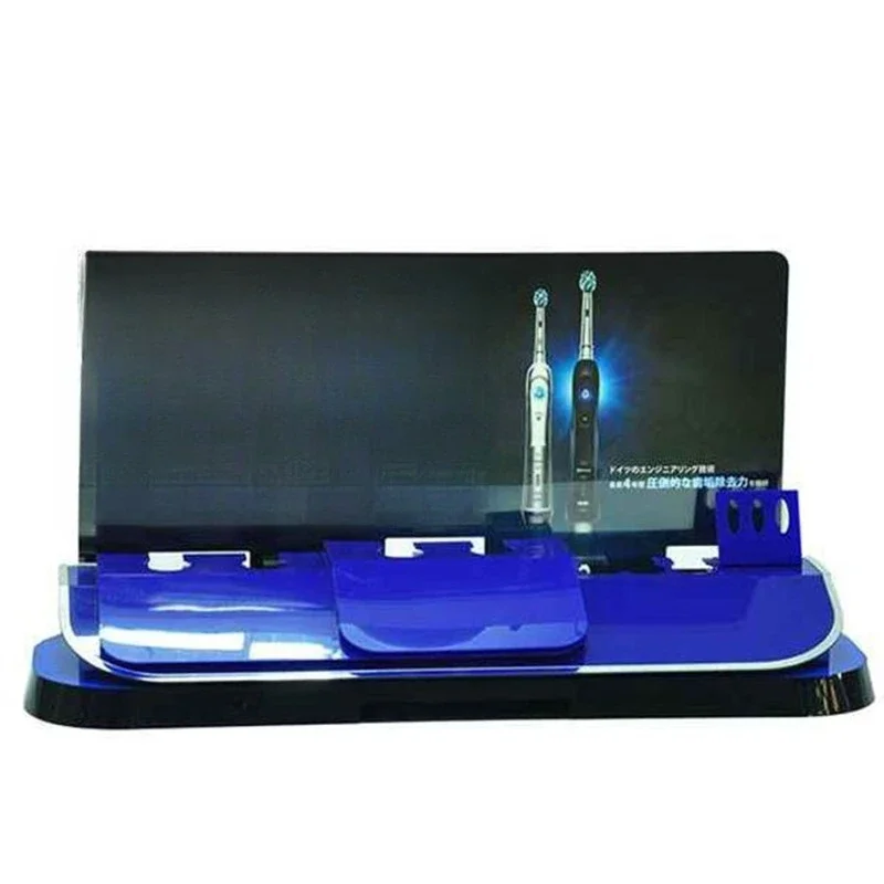 

LCD advertising video playback display stand with luminous electric toothbrush