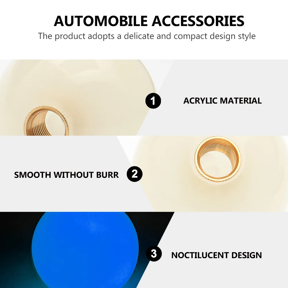 

Lever Knob Car Accessories Stylish Acrylic Handle Modification 3 Adapters Compact Design Screw Rubber Ring Interface