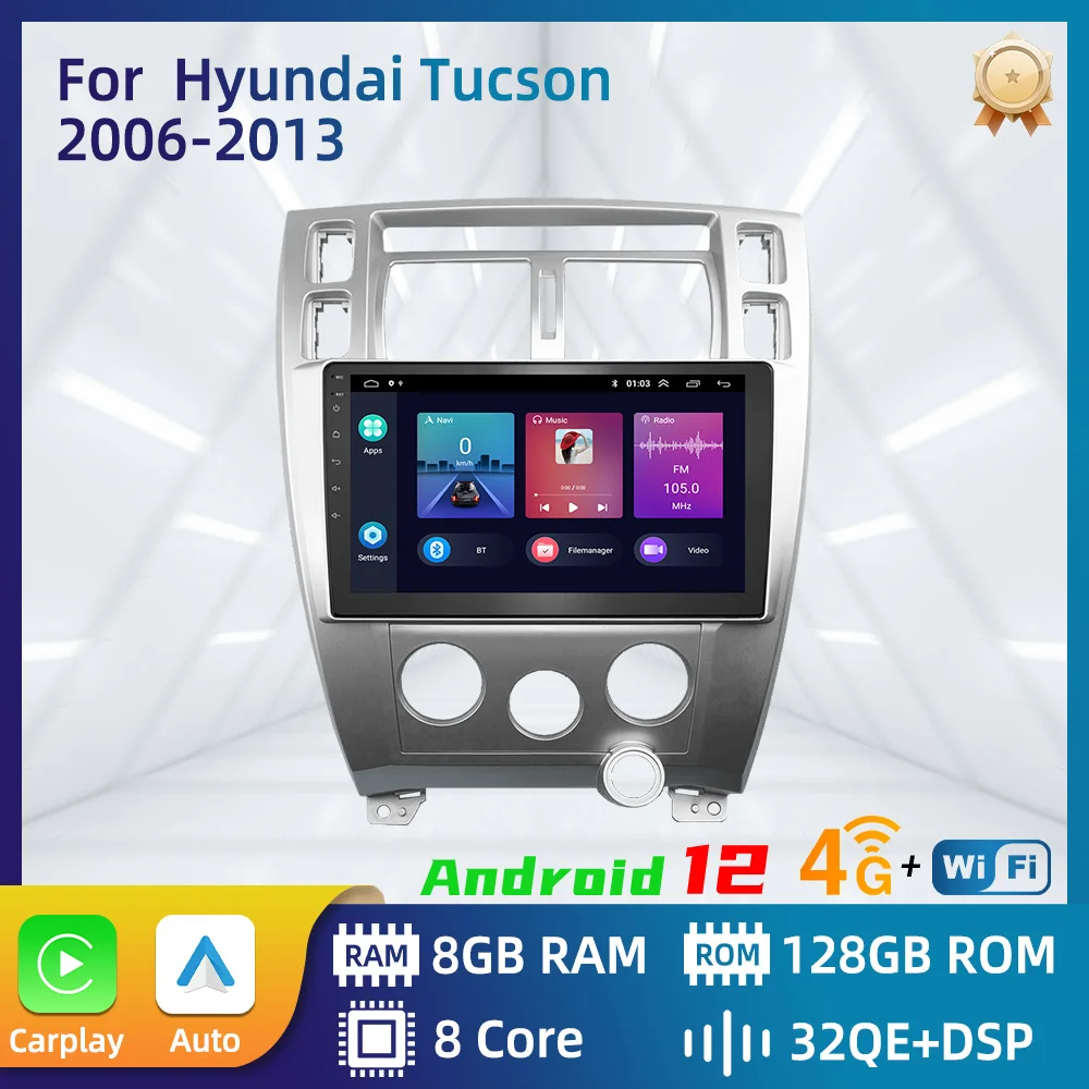 

Autoradio 2 Din Android for Hyundai Tucson 2006-2013 10.1 Inch Screen Car Stereo Gps Navigation FM Radio Multimedia Video Player