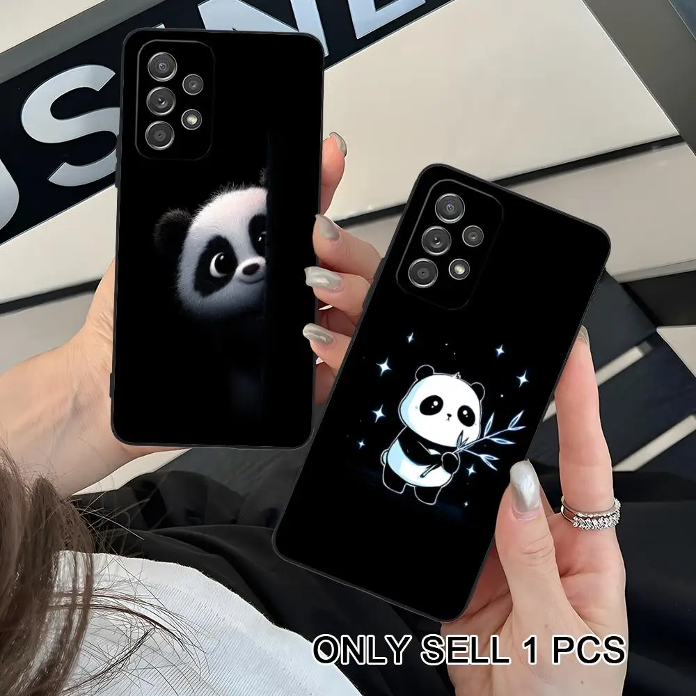 Cute Panda Phone Case for Samsung Galaxy A56 55 54 53 52 51 36 35 34 23 16 15 5G Soft TPU Shockproof Cover