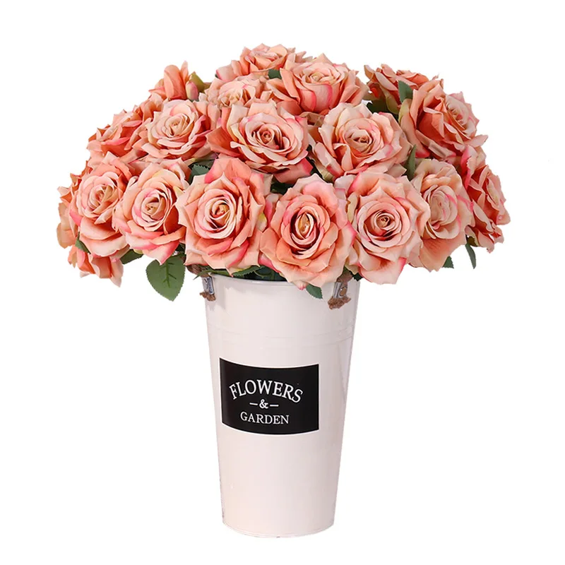 Flor Artificial de seda rosa, decoración para el hogar, boda, Hotel, ingeniería, suave, 42CM