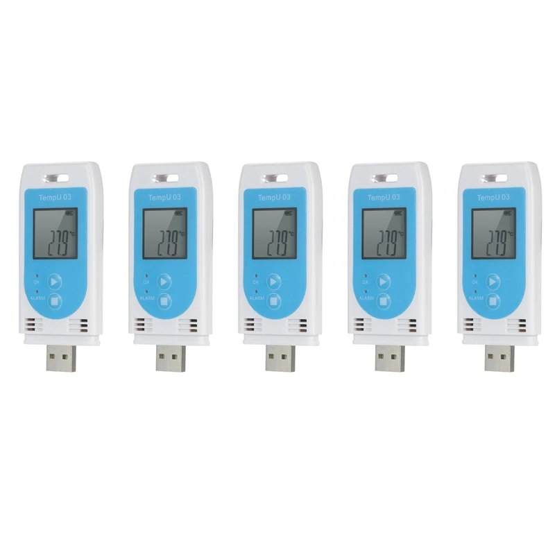 5X Tempu 03 USB Temperature Humidity Data Logger Reusable RH TEMP Datalogger Recorder Humiture Recording Meter