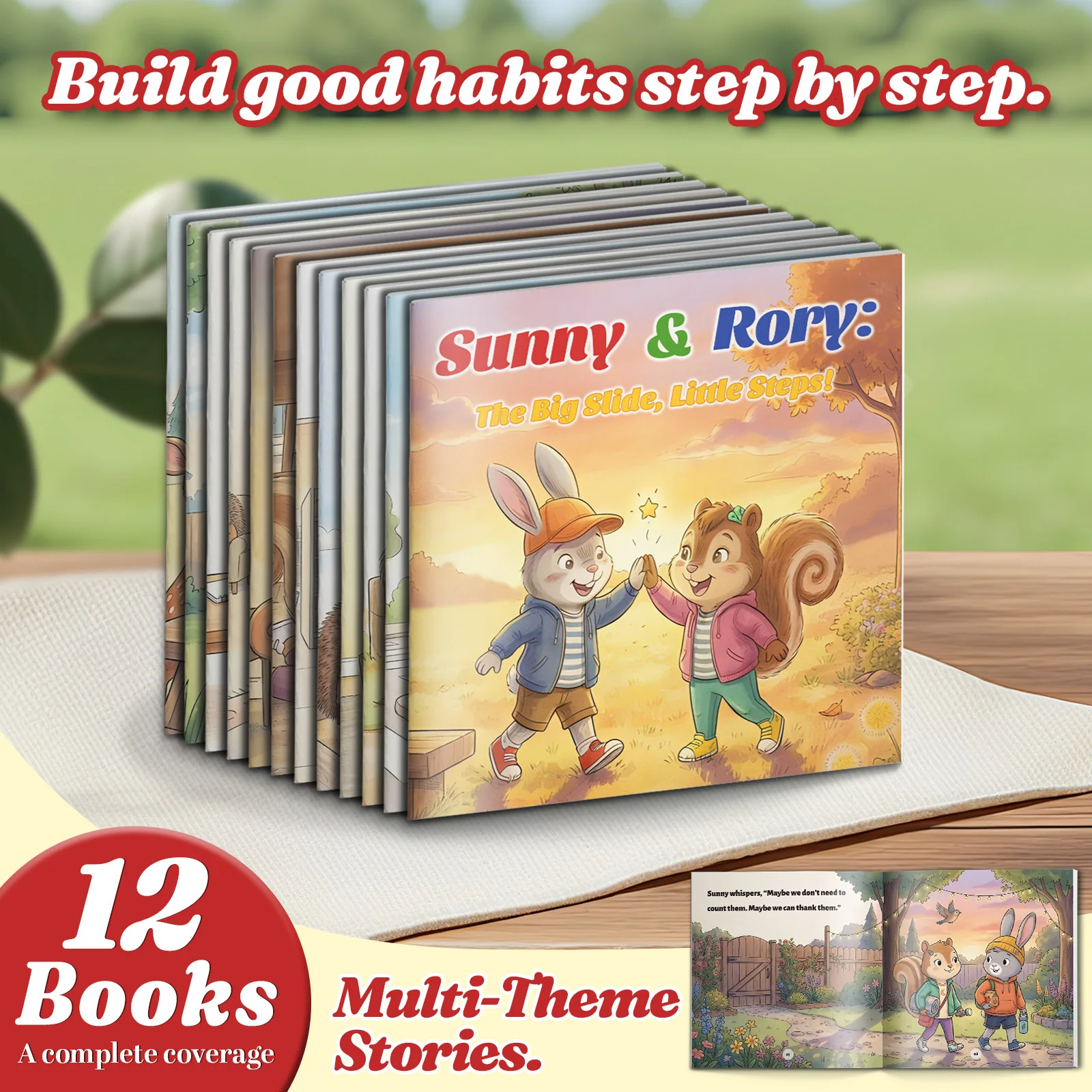 Sunny & Rory 12-Book Kids Picture Book Set, Social-Emotional Learning Stories, Manners & Friendship, Sharing & Patience