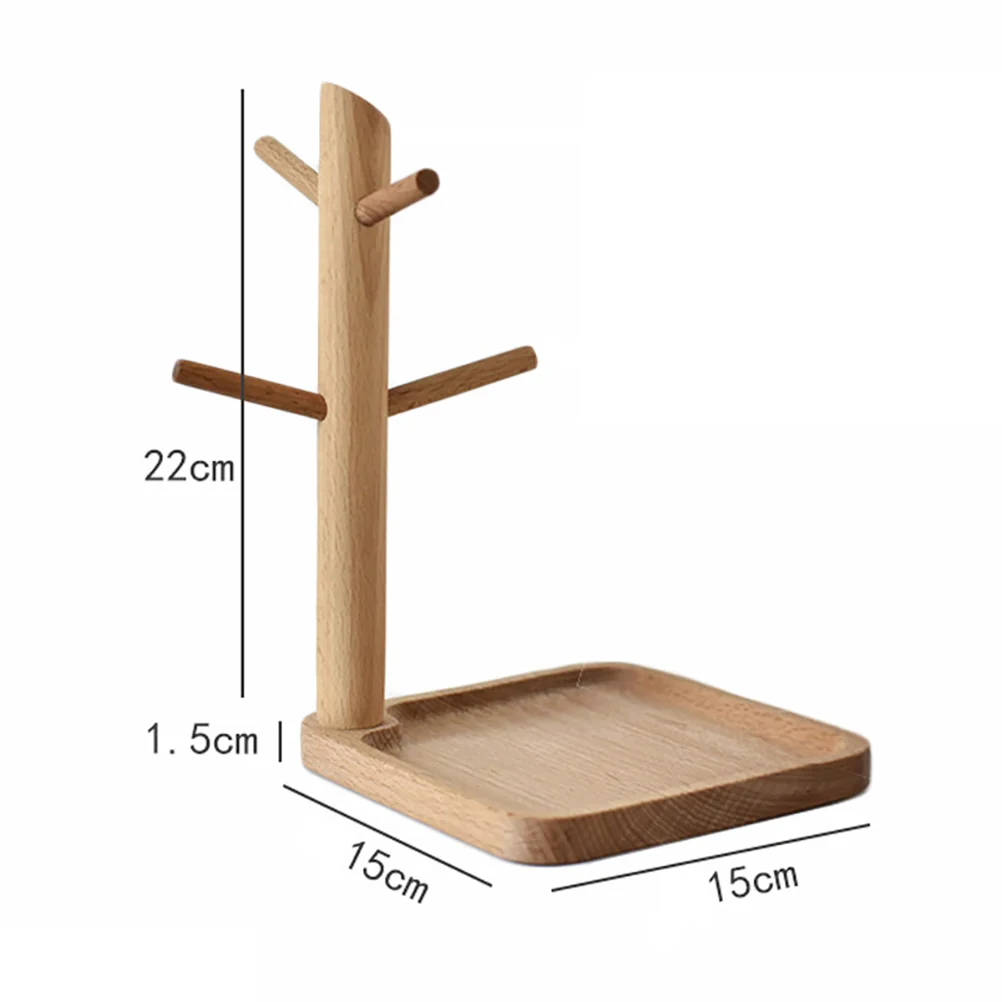 Storage Rack Home Organizer Jewelry Trays Key Chain Entryway Holder Display Wood for Wooden