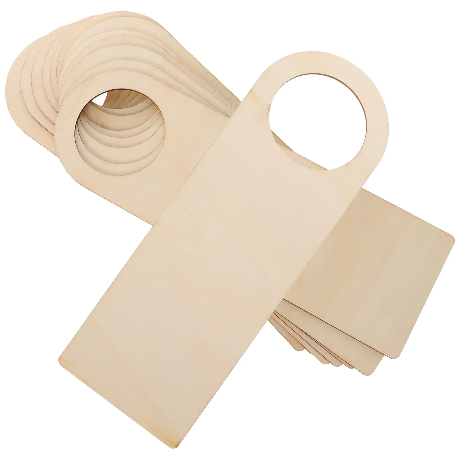 

12Pcs Wooden Door Knob Hanger Precut Sanded Smooth Unfinished Wood Door Handle Ornaments for Kids Crafts Scouts Group Activities