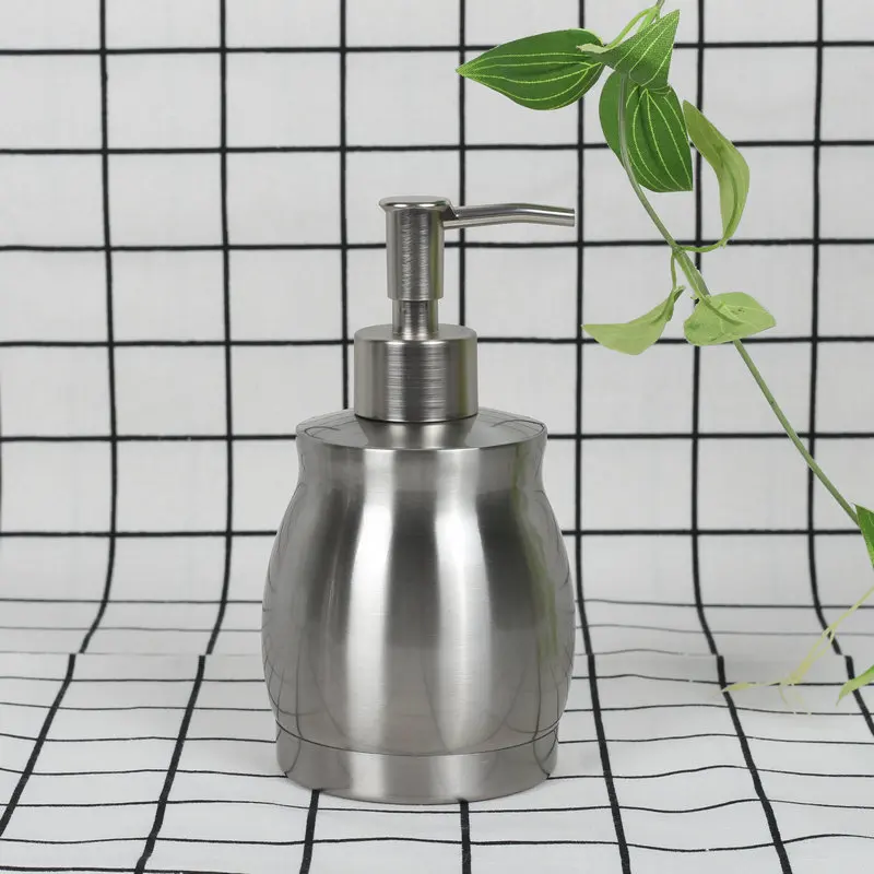 

304 Stainless Steel Manual Soap Dispenser 390ml Bathroom Lotion Pump Bottle