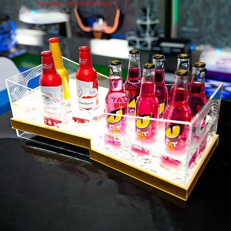 Premium Custom LED Liquor Display StandAcrylic Beer Frame Foreign Wine Bucket, Bar Ice Wine Bucket Luminous Wine Supplies 24 Pcs