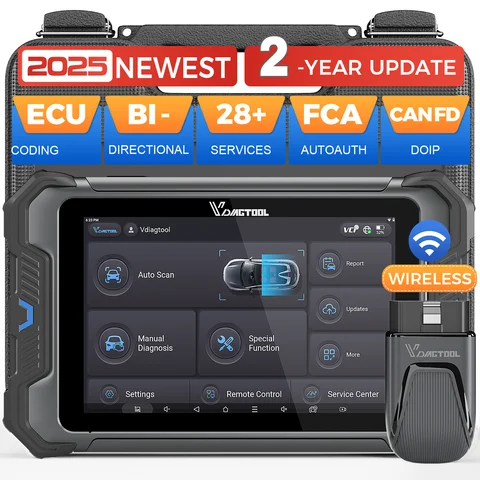 VDIAGTOOL VD80BT LITE OBD2 Bluetooth Scanner Car Diagnostic Tools ECU Coding Active Test 28+ Resets FCA&DOIP OBD2 Code Reader