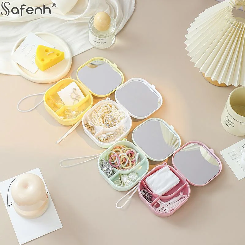 

1PCS Pp Jewelry Storage Box Portable Cotton Storage Box Earring Ring Compartment Box Waterproof Box Cotton Swab Storage Box