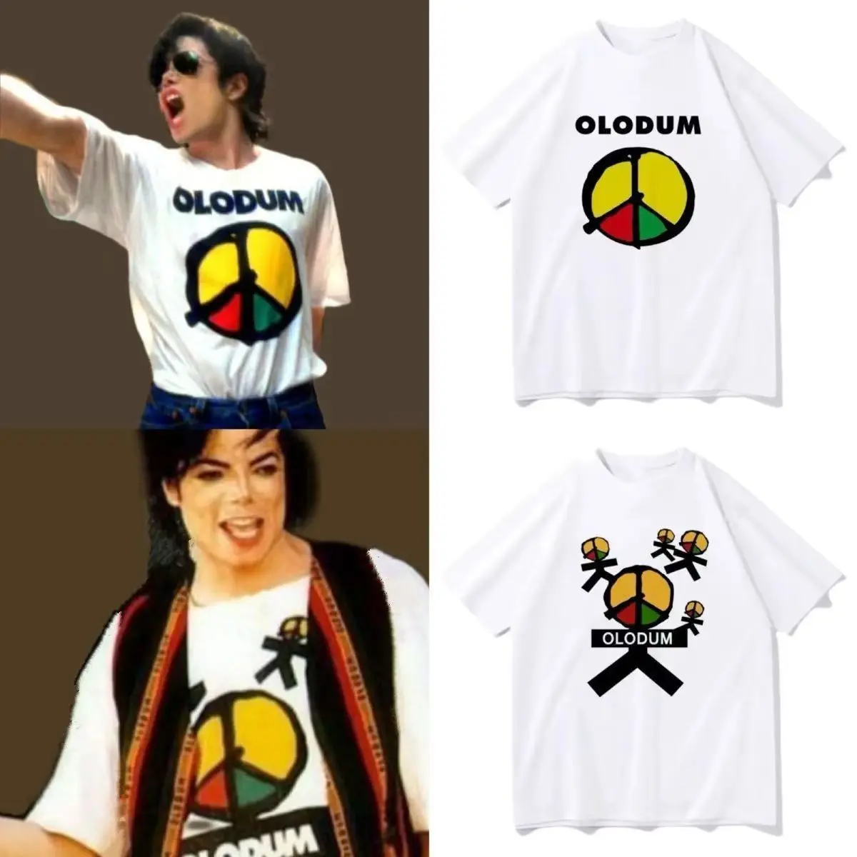 King of Pop Michael Jackson MJ OLODUM Same Style T-shirt Men Women Fashion Gothic Classic T Shirts Short Sleeve Tees