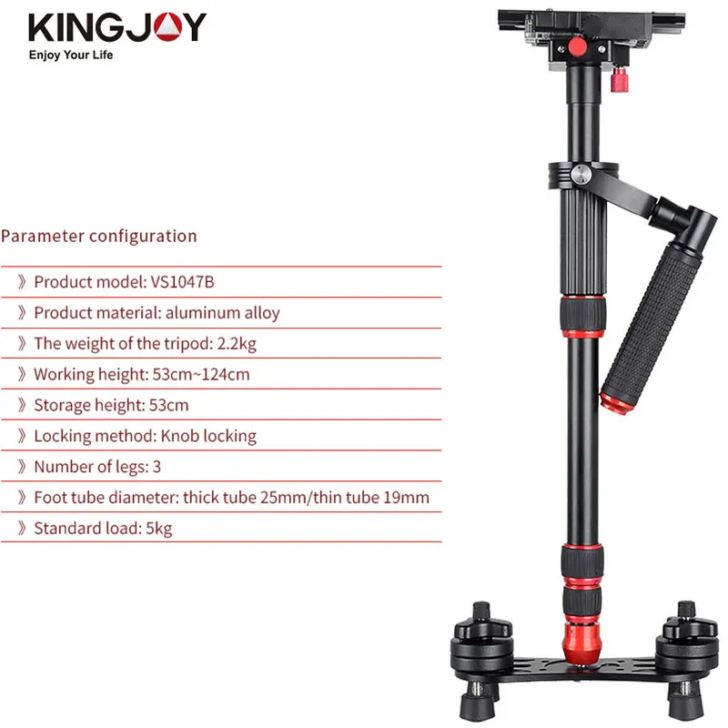 KINGJOY Professional Aluminum Handheld Stabilizer Video Steadicam for Canon Nikon Sony SLR DSLRs Camera DV Camcorder Stabilizer