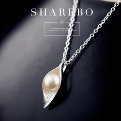 925 Sterling Silver leaves Necklaces & Pendants For Women Fashion Lady Festival Gift silver jewelry