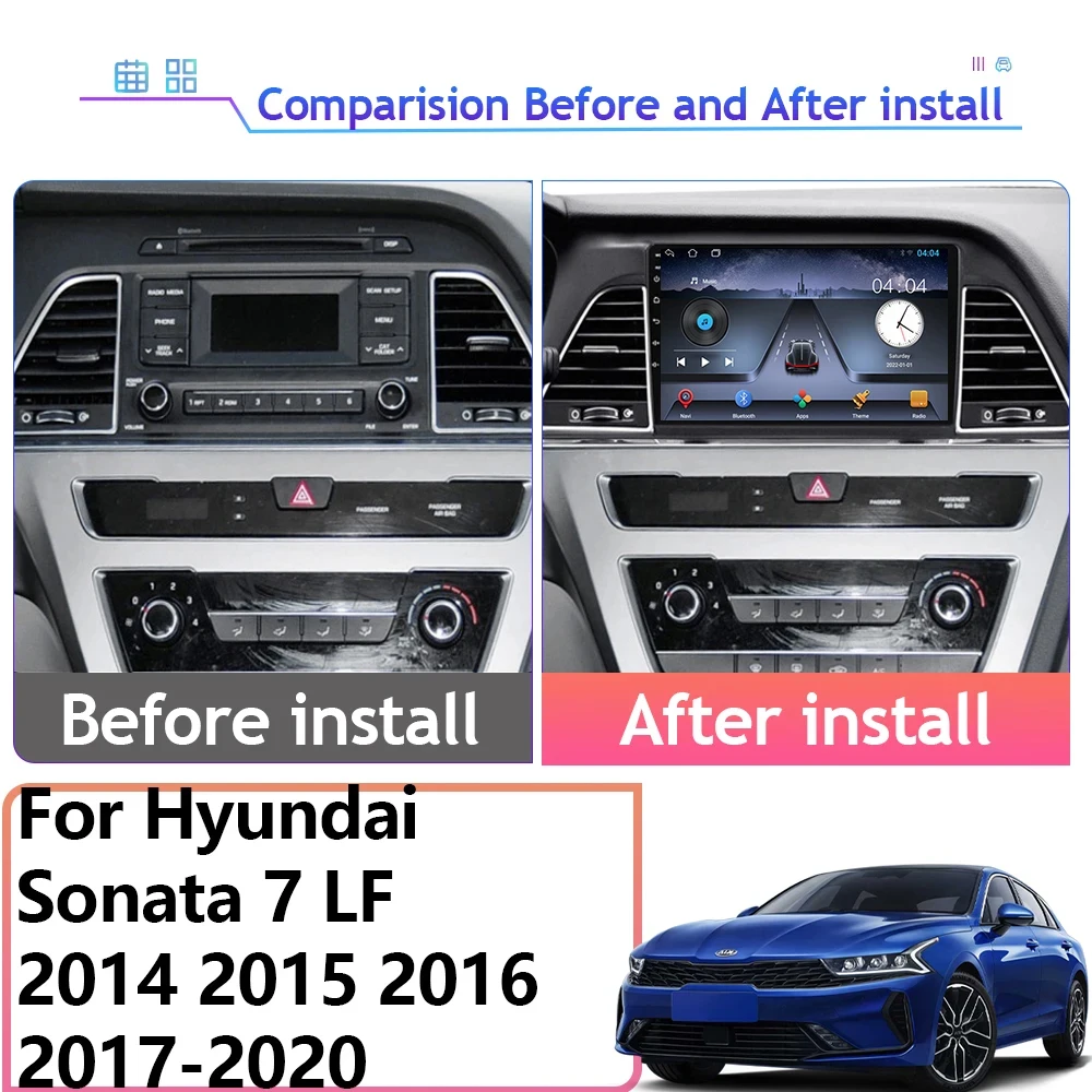 Android 14 Car For Hyundai Sonata 7 LF 2014 2015 2016 2017-2020 Multimedia Player High-performance CPU No 2din DVD Touch Screen