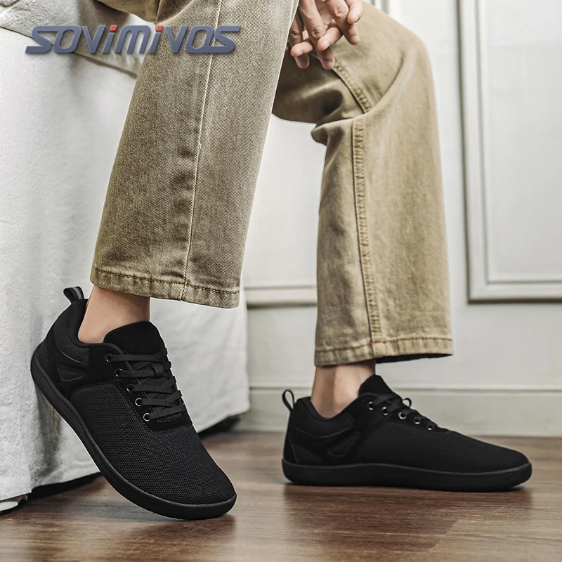 

Men's Shoes and Sports Shoes Wide Toe Barefoot Casual Plus Size Wide Last Fashionable Canvas Black Flat Bottomed Board Shoes