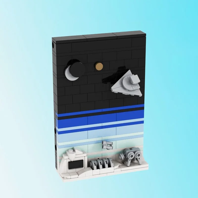 Zestaw klocków MOC, kreatywny zestaw modeli statków kosmicznych w stylu pocztówek, zabawka do samodzielnego montażu dla dorosłych i dzieci, wyjątkowy prezent urodzinowy