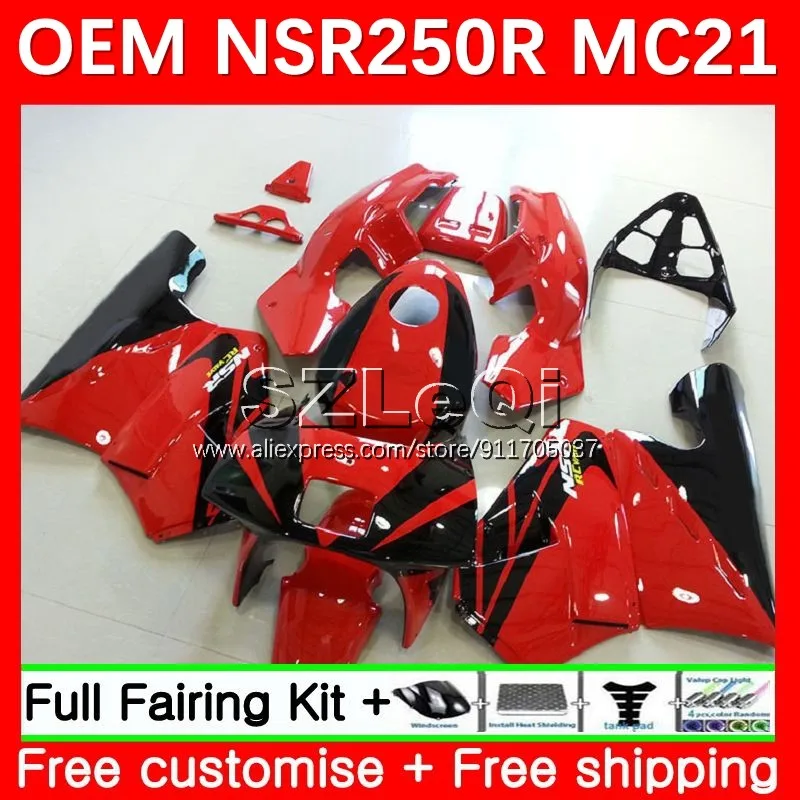 Red black Injection For HONDA NSR250R MC21 PGM3 NSR250 24No.200 NSR 250 R RR 90 91 92 93 NSR 250R 1990 1991 1992 1993 Fairing