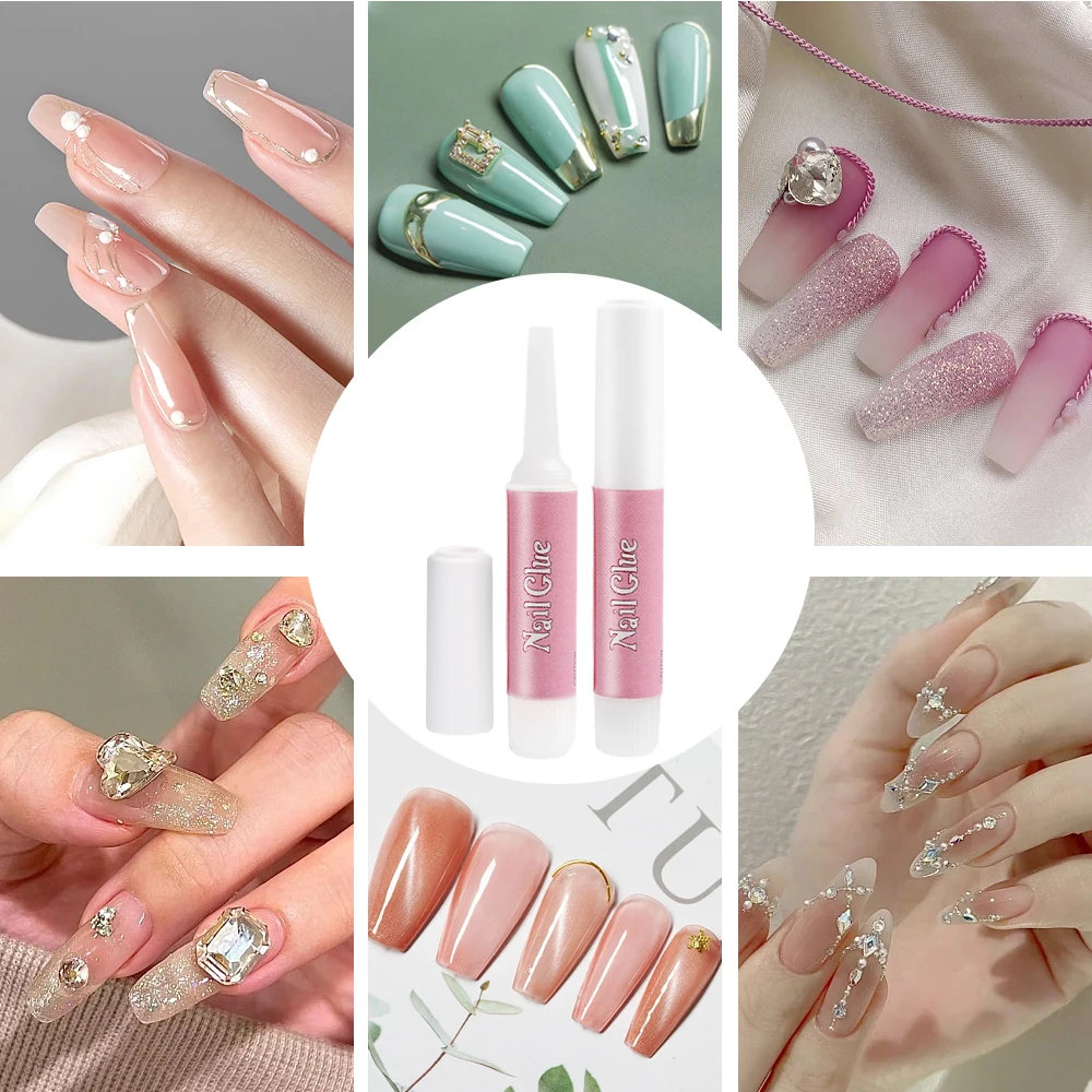 10pcs 2g Nail Glue for Acrylic Fake Nails Tip Grafting Extension Glue False Nail Rhinestone Tips Glue Gel Uv Nail Art Idea Tool