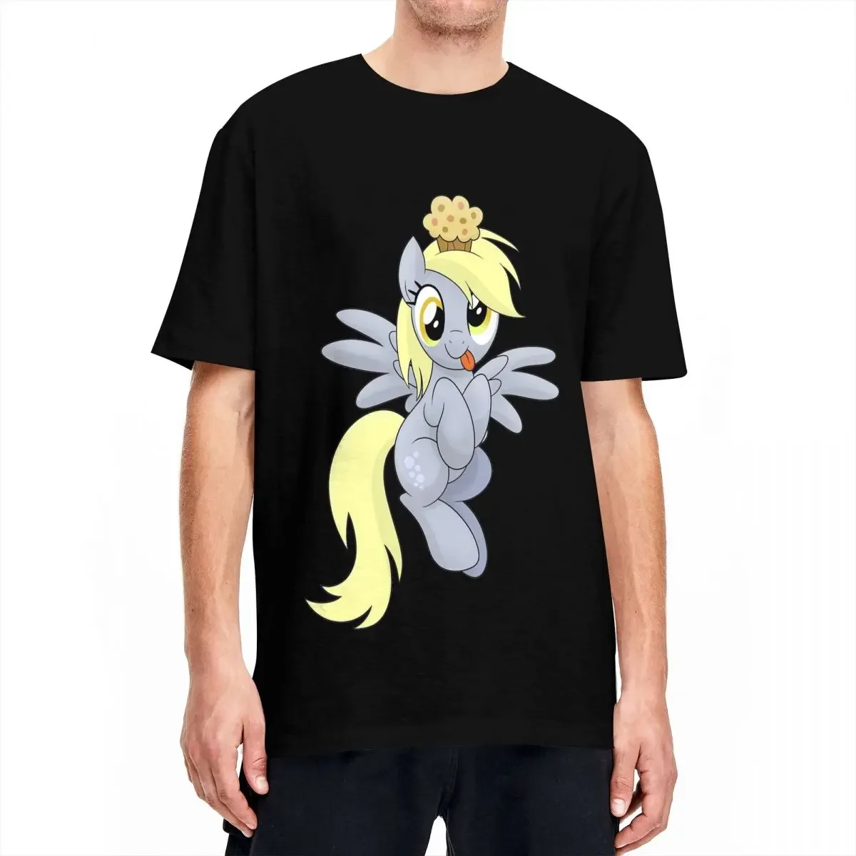 Derpy Muffins Hooves T-Shirt Men's Cotton Tops Shirts Casual Round Neck Short Sleeve