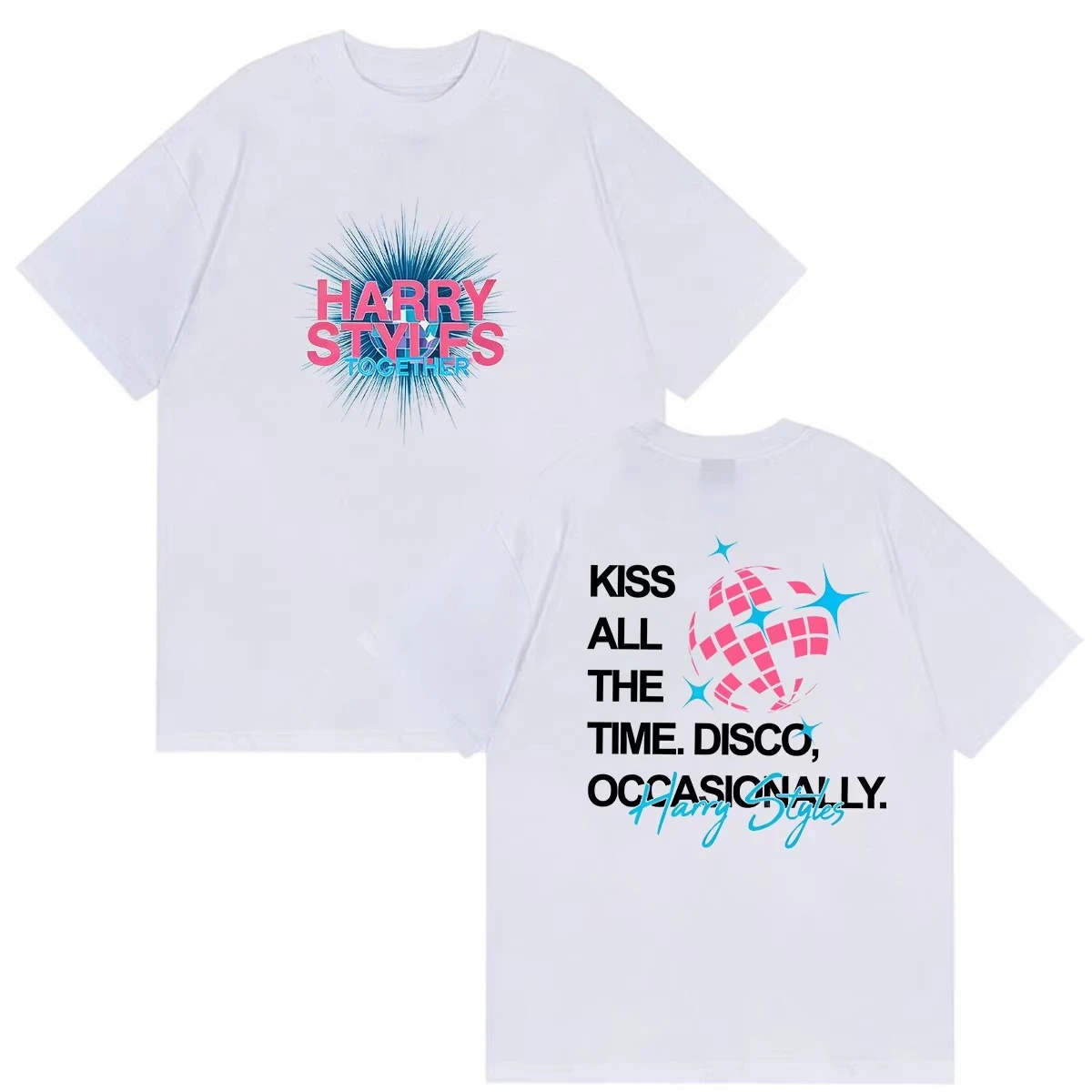 Summer Hot Sale Harry Styles Kiss All The Time Disco Occasionally Tour 2026 T Shirt Men Women Vintage O-Neck Oversized T-shirt