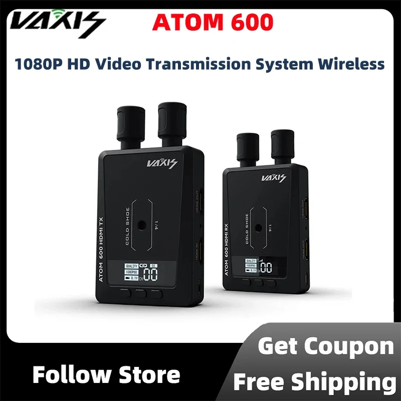 

Система передачи видео Vaxis ATOM 600 1080P HD, беспроводной передатчик, приемник HDMI, совместима с камерой