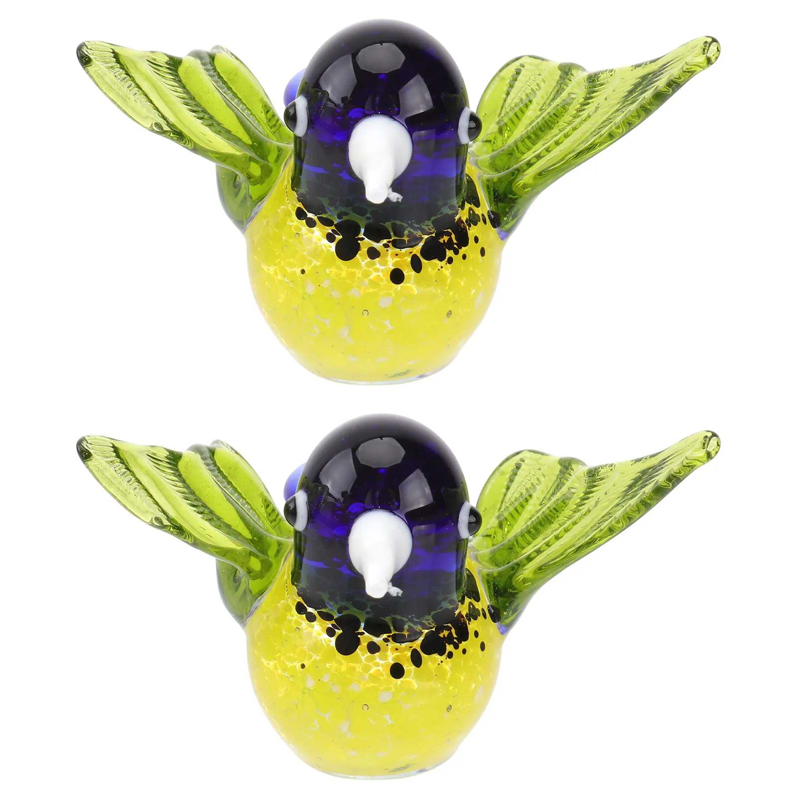 Hummingbird Glass Ornament Set – 2pcs Handcrafted Crystal Flying Bird Decor for Living Room & Bedroom
