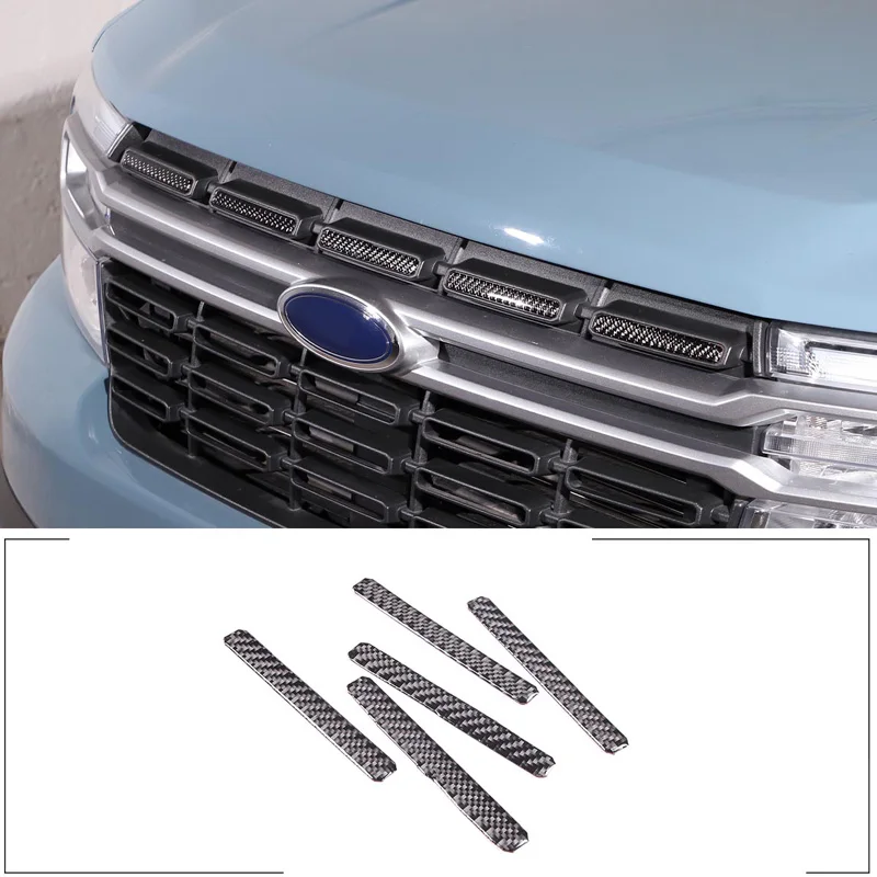 

For Ford Maverick 2022-2024 Soft Carbon Fiber Car Front Middle Grid Trim Stickers Car Accessories