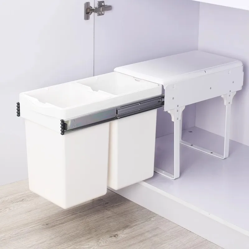 Kitchen Sink Trash Can Large Kitchen Cabinet Recycle Bin Food Waste Litter Bins Dustbin Recycling Trash Sorting Home Appliance