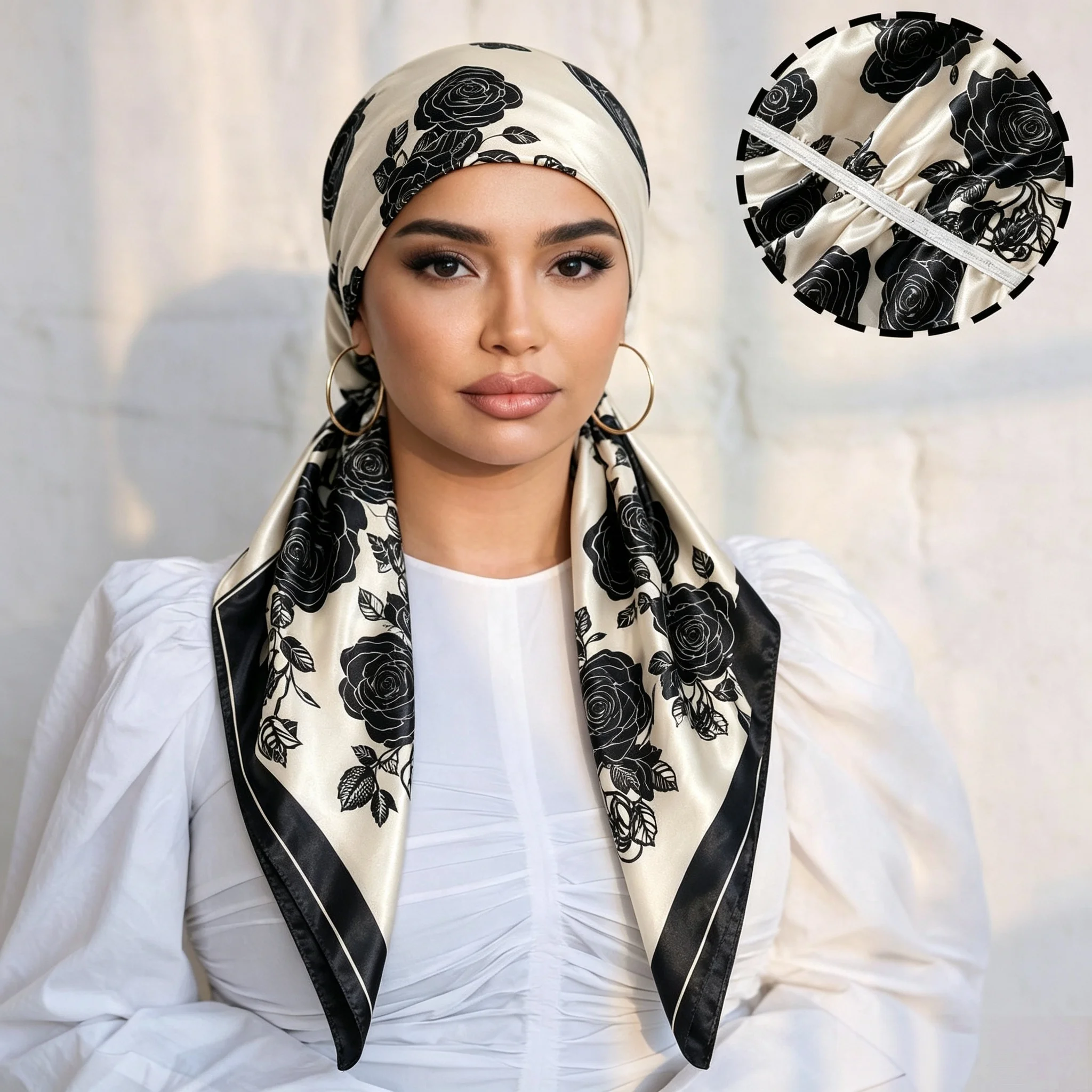 2026 Soft Satin Headscarf for Women Fashion Muslim Turban Chemotherapy Cap Hair Loss Cover Stylish Bandana Wrap