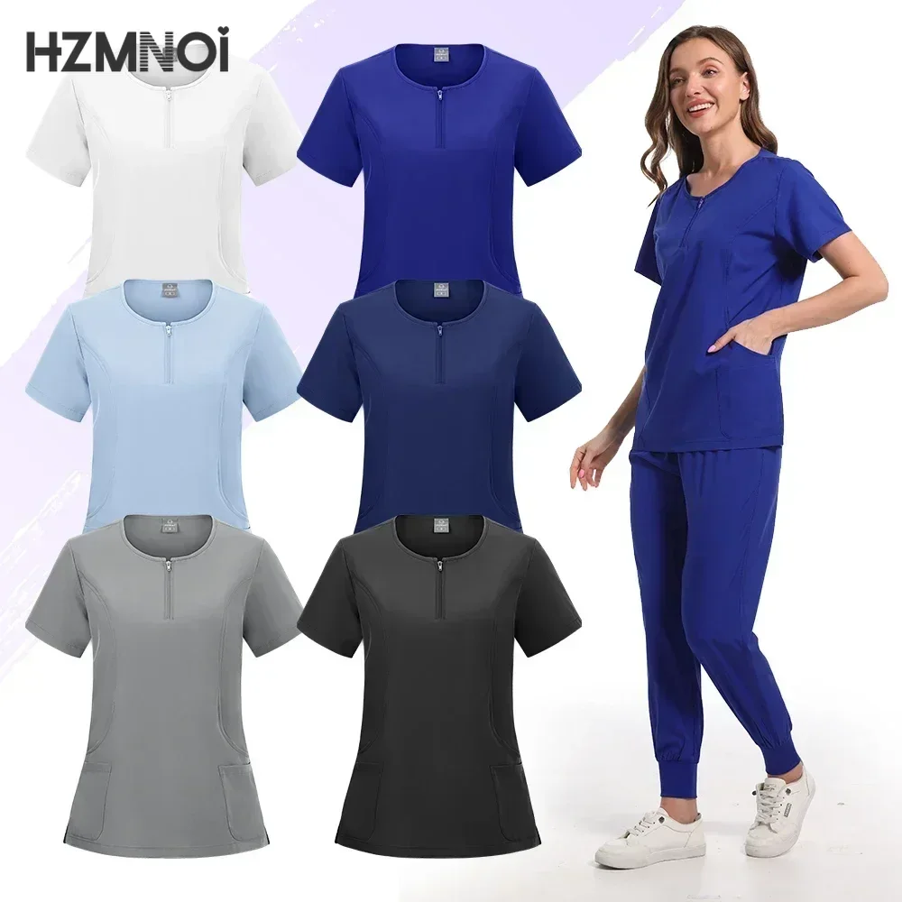 Surgical Uniforms Woman Scrub Set Medical Nurse Beauty Salon Workwear Clinical Scrubs Top + Pant Spa Doctor Nursing Tunic Suit