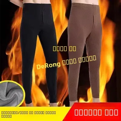 Thiened الألمانية المخملية الدافئة الرجال السراويل الطويلة الشتاء ملابس العمل ساخنة الحرارية Fce اصطف سليم صالح بناطيل كاجوال #4