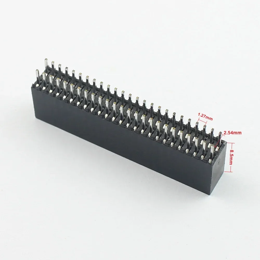 50pcs 1.27x2.54mm 1.27mm x 2.54mm Pitch 2x25 Pin 50P Double Row Female Header Connector PH: 8.5mm