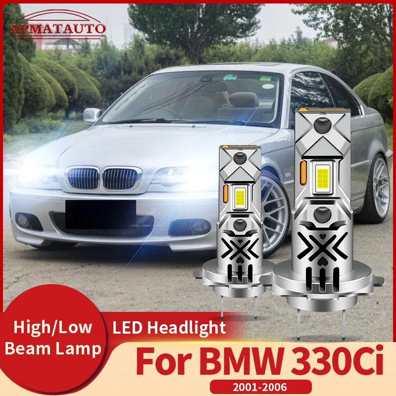 

2PCS Plug&Play 20000lm For BMW 330Ci 2001 2002 2003-2006 Canbus LED Headlight Light Hi/Low Beam lights 6500k Car Accessories