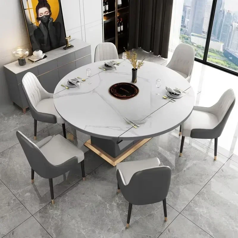 Mesa  comedor larga para sala estar pequeña, conjunto  muebles para el hogar, 6 sillas, Loft en el interior