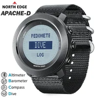 NORTH EDGE APACHE-D reloj Digital de buceo libre para hombres deportes al aire libre natación impermeable 100M altitud barómetro brújula relojes de pulsera