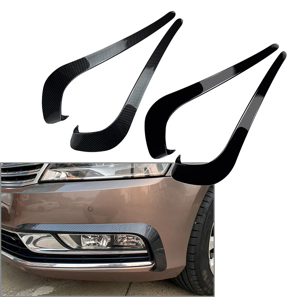 2Pcs Left+Right Car Front Bumper Spoiler Fog Light Frame Cover Trim For VW Passat B7 Sedan Variant 2011 2012 2013 2014 2015