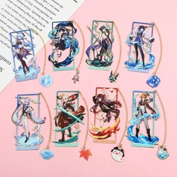 New Genshin Impact Character Series Anime Book Mark Metal Bookmark Gift for Book lover Fan Friend School Supplies Reading Marker