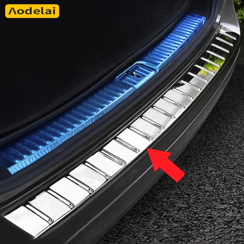 

For 2011-2018 VW touareg ABS Chrome Plated Trunk Threshold Rear Bumper Guard Car Accessories