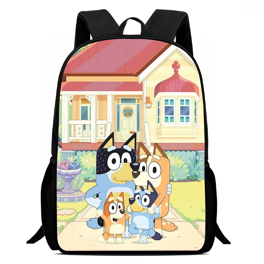 15 in School Backpack for Kids ,Cartoon Bluey School Bags for Boys Girls ,Light Weight Kids Backpack for Age 6-10