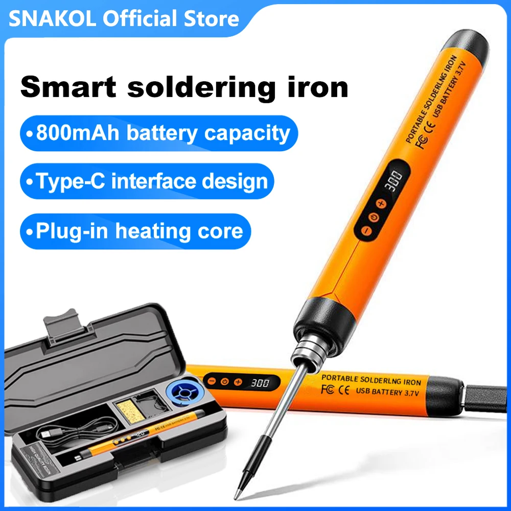 Portable Soldering Iron Kit Digital Display Adjustable Temperature 420℃ USB Rechargeable Smart Welding Solder Repair Tool