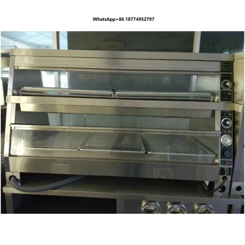 Trapezoidal Insulated Cabinet Electric Commercial Kfc Hot Display Showcase Dry Wet Insulation Fast Food Warmer With Thermostat