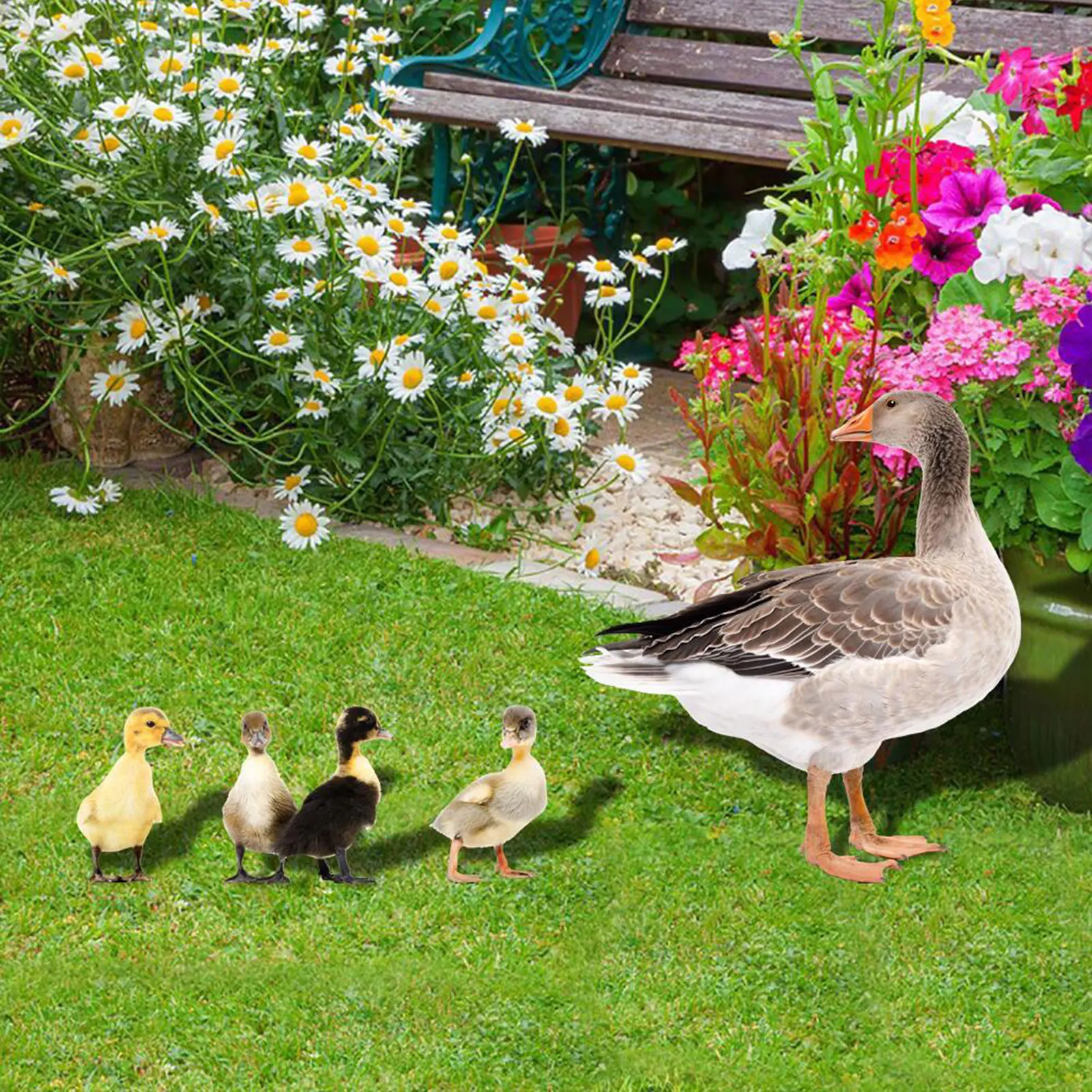 

5 Pcs Duck Shape Garden Stake Simulation Stake for Lawn Yard Garden Pathway Cute Sign Lawn Stakes Animal Decorative Statue Decor