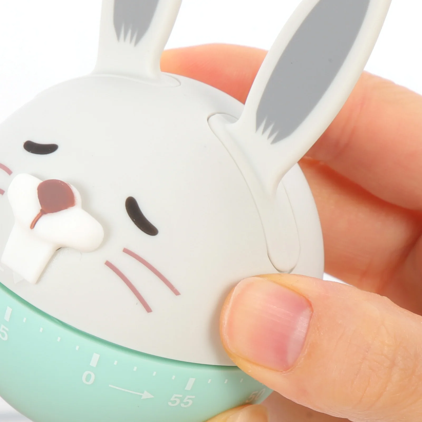 

Cute Rabbit Kitchen Timer Mechanical Manual ABS Visual Countdown Timer for Cooking Study Classroom Use