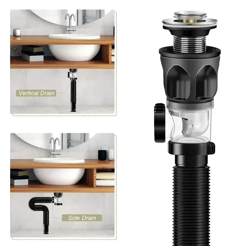 Kitchen Bathroom Basin Drain Pipe Bath Flexible Universal Sink Sink Drain Hose Sink Basin Drain Pipe