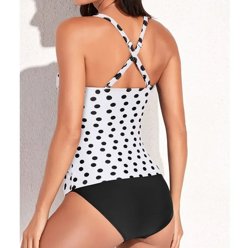 Сексуальные большие купальники в горошек, комплекты танкини больших размеров, женский купальник из двух предметов, пляжная одежда 2025 года, купальный костюм, женский купальный костюм для бассейна