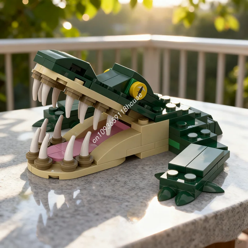 

119 шт. MOC, модель аллигатора, строительные блоки, игрушка, архитектура, рождественские подарки, креативное образование, кирпич для детей на день рождения